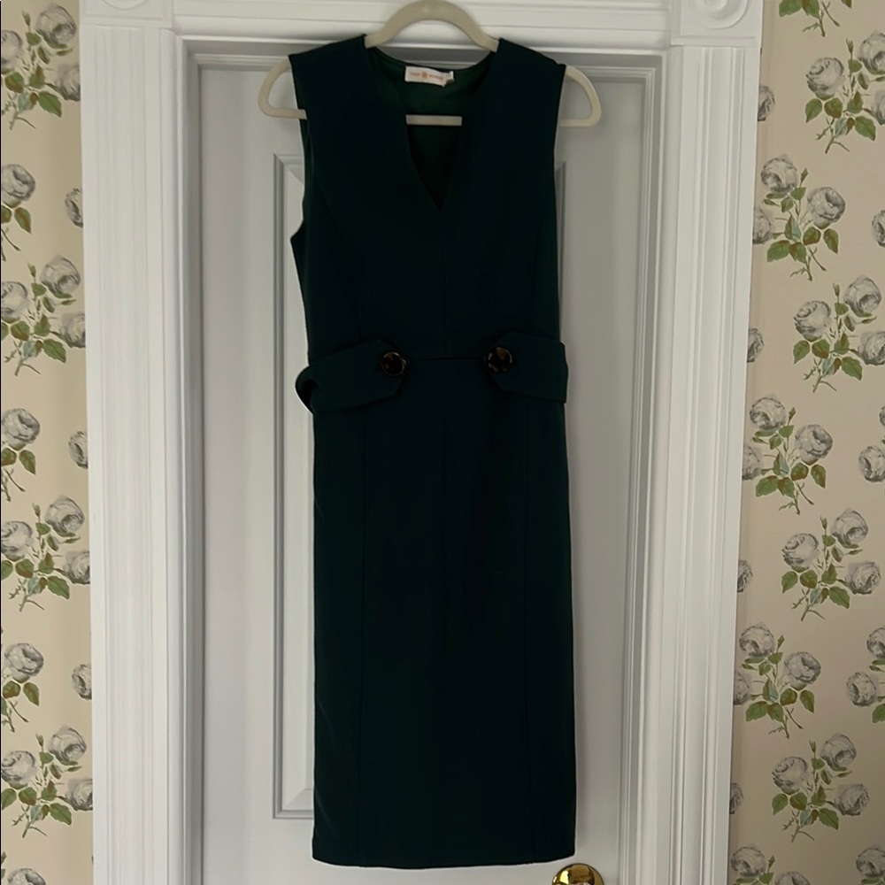 Tory Burch Green Sleeveless Dress